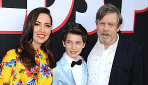 Aubrey Plaza (Karen Barclay), Gabriel Bateman (Andy Barclay), and Mark Hamill (Chucky) at the Child's Play (2019) Hollywood Red Carpet Premiere