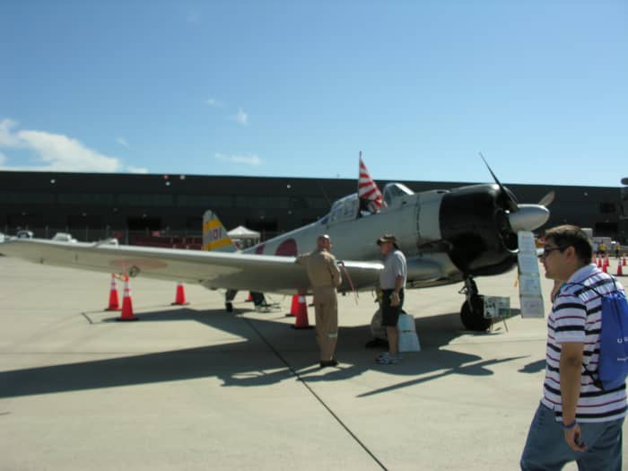 A North American T-6 Texan used in Tora! Tora! Tora! as a stand in for the Mitsubishi A6M Zero. Dulles IAP, Virginia, September 2017.