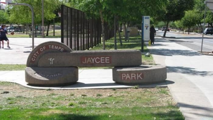 Jaycee Park in Tempe, near where surveillance cameras caught a woman resembling Adrienne Salinas walking the night she vanished.