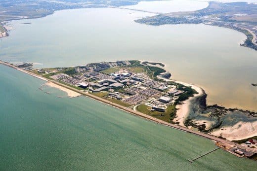 Aerial view of Texas A&M University-Corpus Christi.