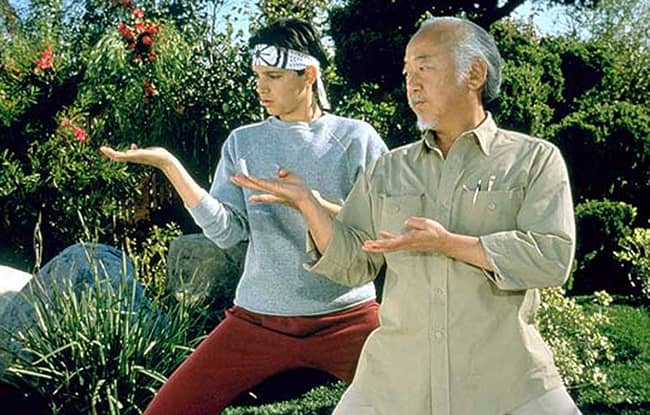 Pat Morita (right) is fantastic as Mr Miyagi, one of cinema's greatest mentors as well as breaking many stereotypes about Japanese characters in movies.