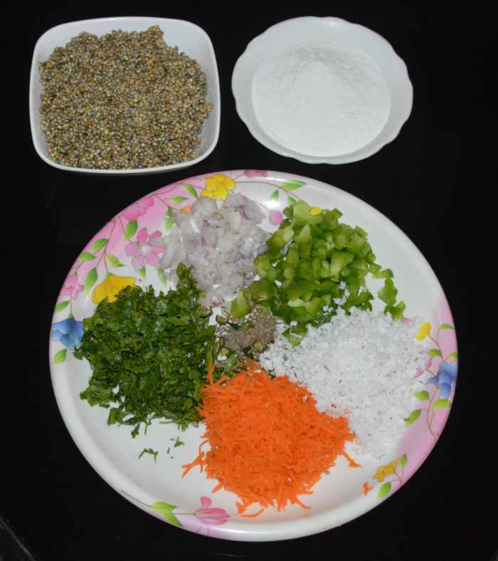 Step one: Keep all the ingredients ready for making the roti dough