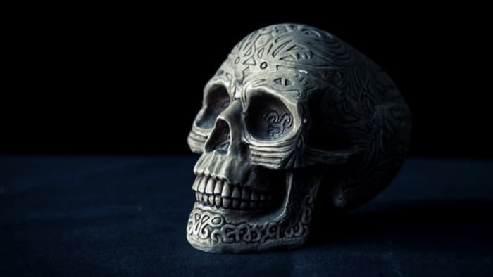A skull symbolizes communication. Within an occult rite of any kind, one amplifies communication energies.