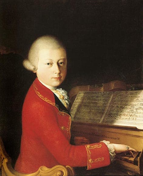Painting of Mozart at Melk Abbey, Austria.