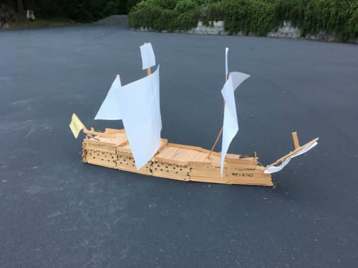 The Scotland flag is pretty, but I'd probably add more flags, decorations, and extend the cannon ports forward if I did a reconstruction.