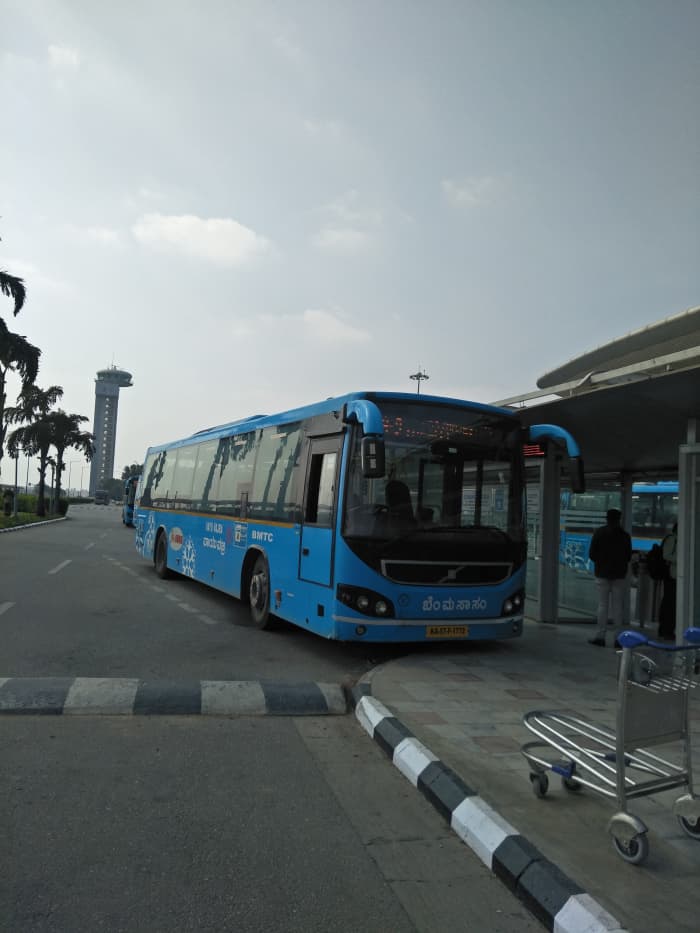 BMTC's Vayu Vajra Shuttle Bus operating from Bengaluru's Kemegowda International Airport BMTC Bus Terminal
