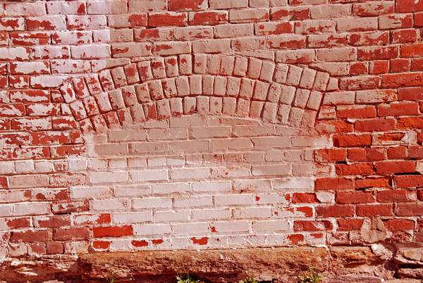 Old Warehouse wall with Bricked in Window - As a Child I remember my Dad taking me down to this warehouse to buy fresh cantalopes that had been hauled in from Halifax Virginia.