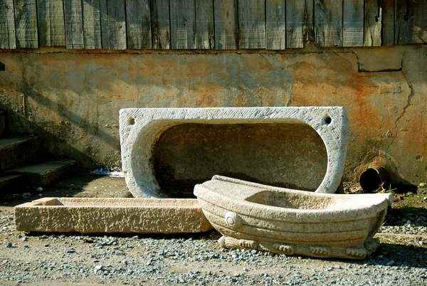 Water Cistern? Flower Pots? ????? These items had been salvaged from the overgrown ruins on the main street side of Jefferson street.