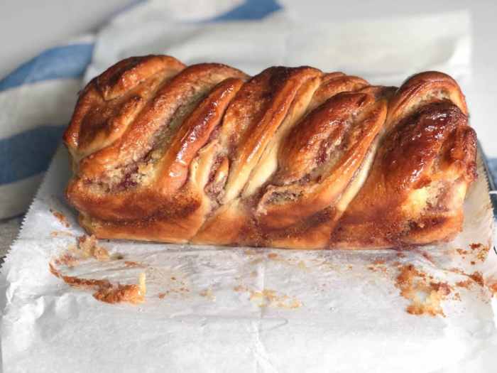 Raspberry almond babka