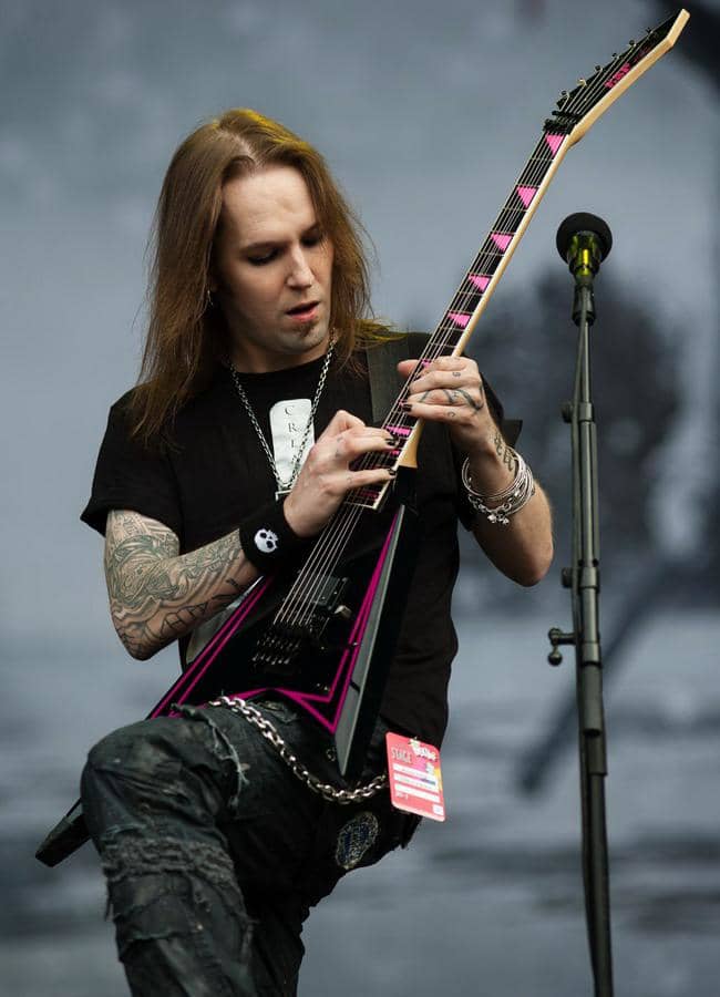 Alexi "Wildchild" Laiho, rhythm and lead guitarist of the band Children of Bodom active since 1993.