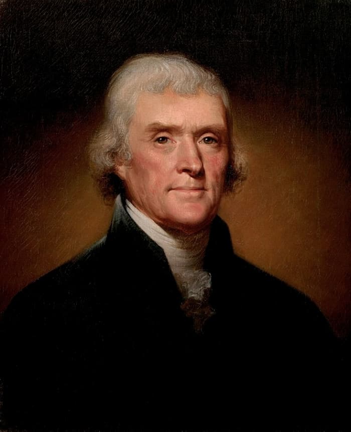 American Founding Father Thomas Jefferson was third President of the United States, founder of University of Virginia, and author of the Declaration of Independence.