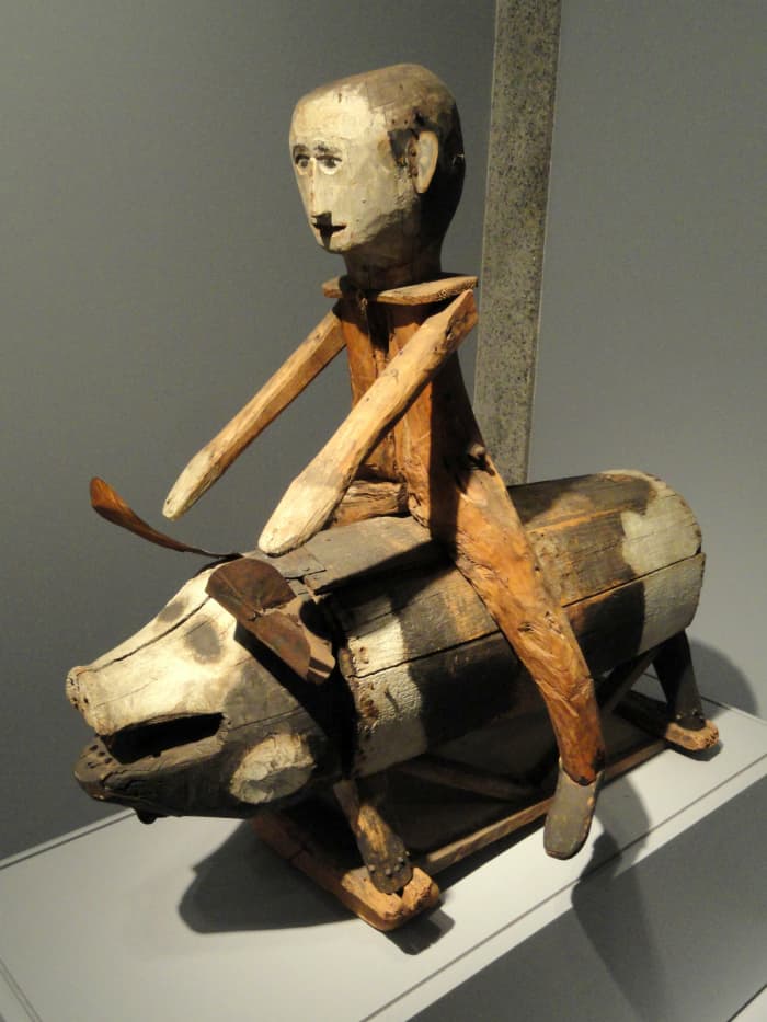 Man on a Hog, Clark Coe (1847-1919), Killingworth, Connecticut, circa 1890. Smithsonian American Art Museum (National Portrait Gallery), Washington, DC, USA.