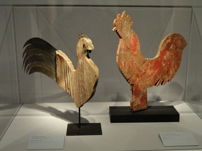 Rooster weathervanes, late 19th - early 20th century, artists unknown. Smithsonian American Art Museum (National Portrait Gallery), Washington, DC, USA.