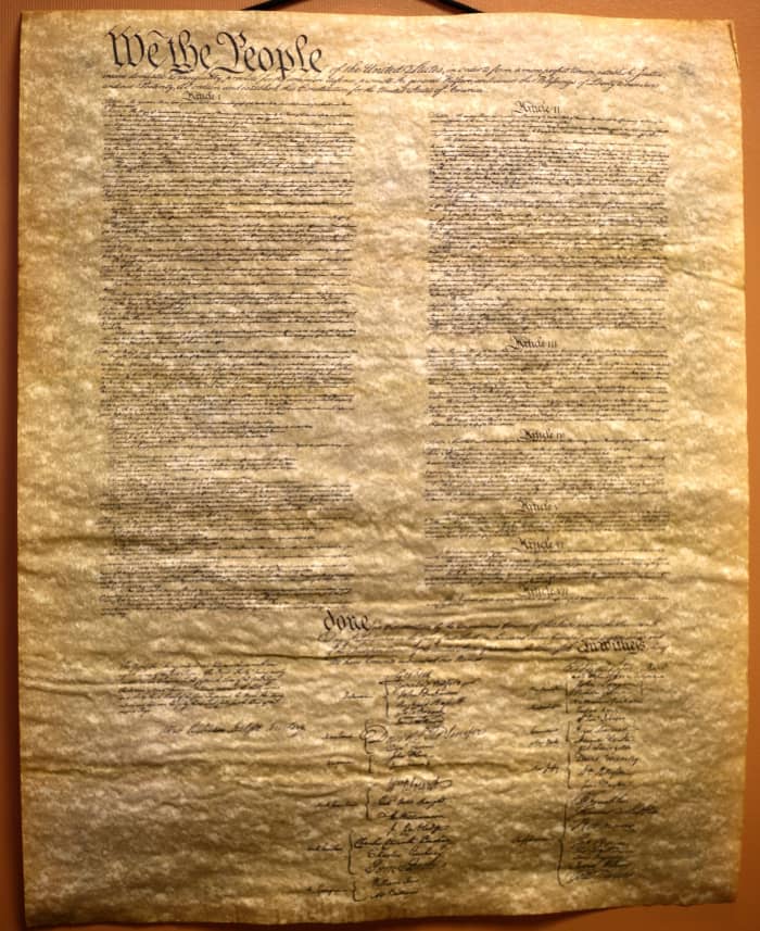 Washington took an oath to preserve, protect and defend the Constitution. Many other public servants and military officers also take an oath to defend the Constitution against all enemies, both foreign and domestic.