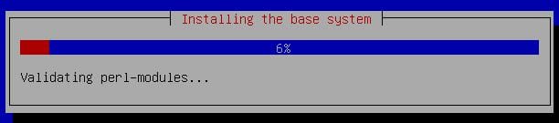 Once partitioning has been setup it will start to install main components of the ubuntu operating system