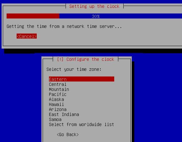 Now it will go through the process of contacting the world clock server, and may ask you to select your time Zone from a list