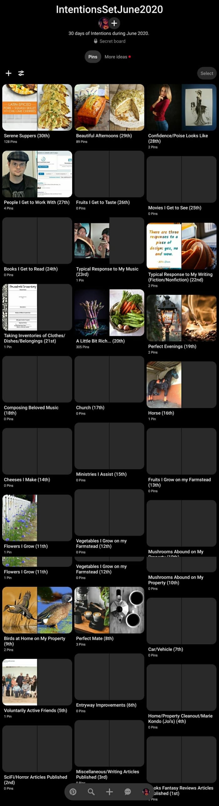 Personal growth and challenges are the theme for June. These things will result in a soul which is better fed and less anxious about my to-this-point secret ambitions.