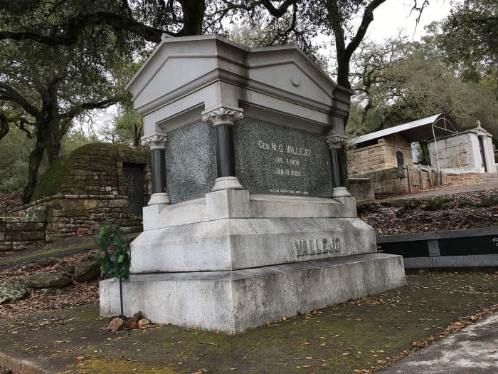 Monument at gravesite of General M.G. Vallejo and his wife, Francisca Benica Carrillo de Vallejo.