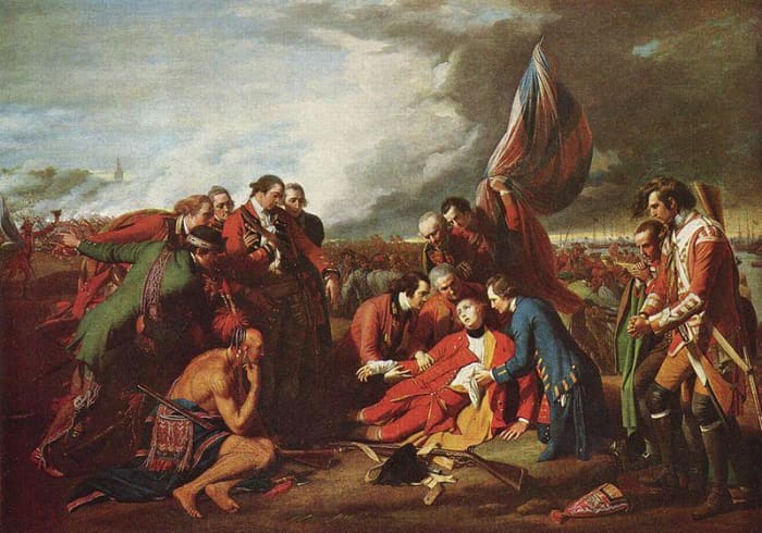 "The Death of General Wolfe" by Benjamin West (Public Domain image, courtesy of WikiPedia.org http://en.wikipedia.org/wiki/File:Benjamin_West_005.jpg)