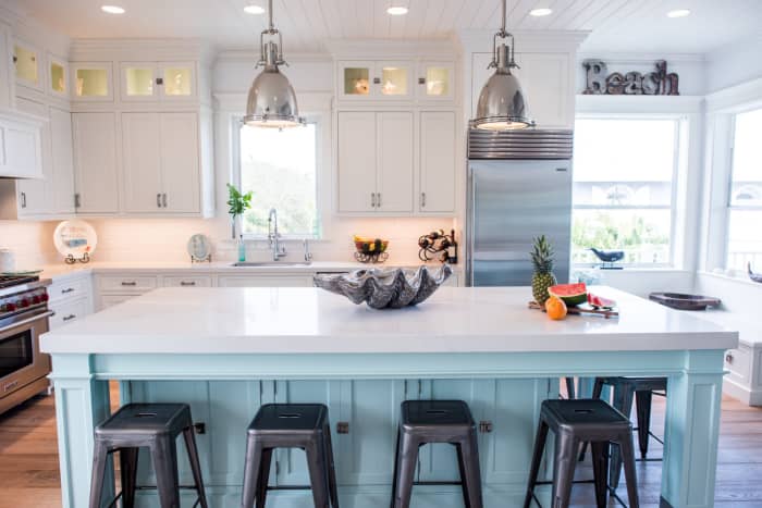 Metal is great in the kitchen. Look for ways to add rounded objects. Keep things in pairs. More vibrant colors go in the kitchen.