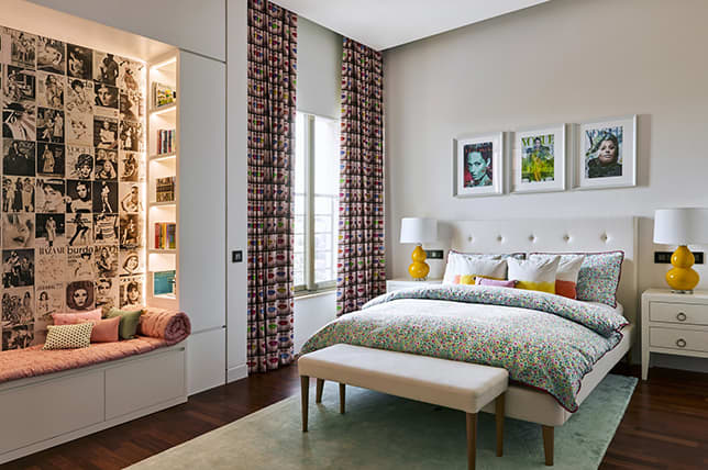 The bedroom should retain its square furniture idea. Keep things light and positive, but don't have yang elements that are overwhelming.