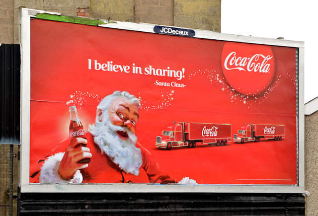 The Coca-Cola Company has featured artists' depictions of Santa Claus in its advertising since the 1920s.