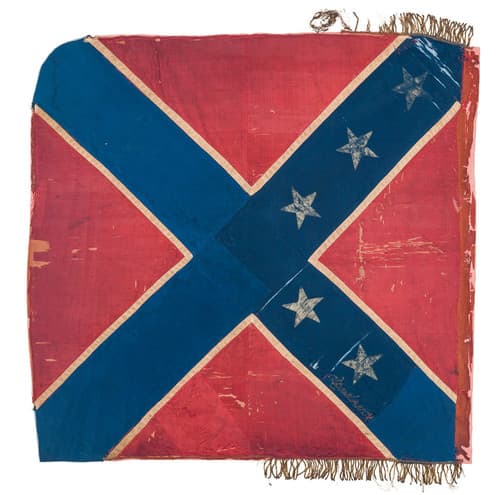 Confederate Flag sewn by Constance Cary in 1861 at the request of a Confederate congressional committee. Little did she know that one day this symbol would be reviled and considered racist patronage by a united nation.
