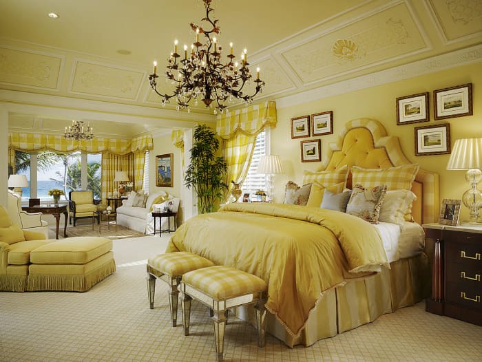 The bedroom should be opulent. It should look built for a king or queen. Leo is about royalty and lavish taste.