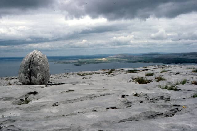 An 'erratic'--an isolated boulder, mineralogically out-of-place, that is the 'calling card' of glaciation past. Image by Dr. Charles Nelson.