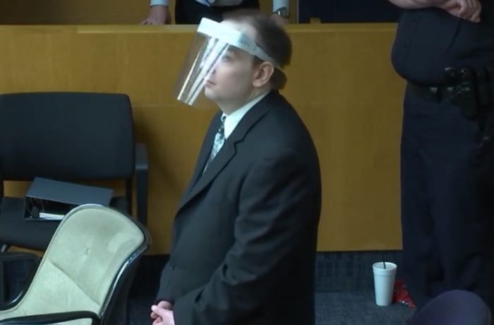 Joel Guy Jr. standing trial for the dismemberment murders of his parents during the Thanksgiving holiday in 2016.
