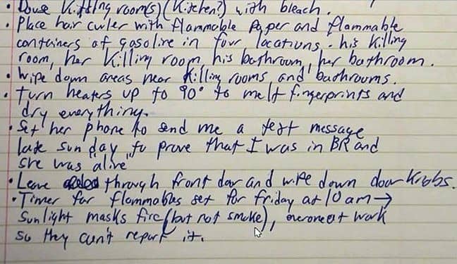 A note was written by Joel Guy Jr. who murdered and dismembered his parents on Thanksgiving weekend in 2016.