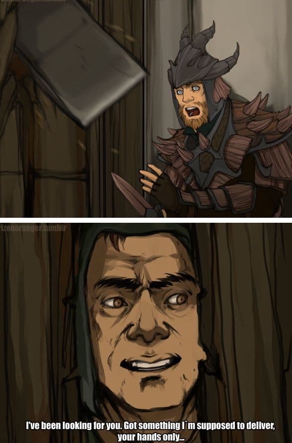 Or why not add in a hidden courier creepypasta while we're at it, where instead of him delivering letters... He delivers death.