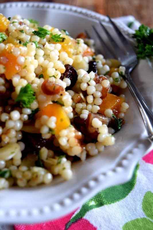 Israeli couscous dried fruit salad