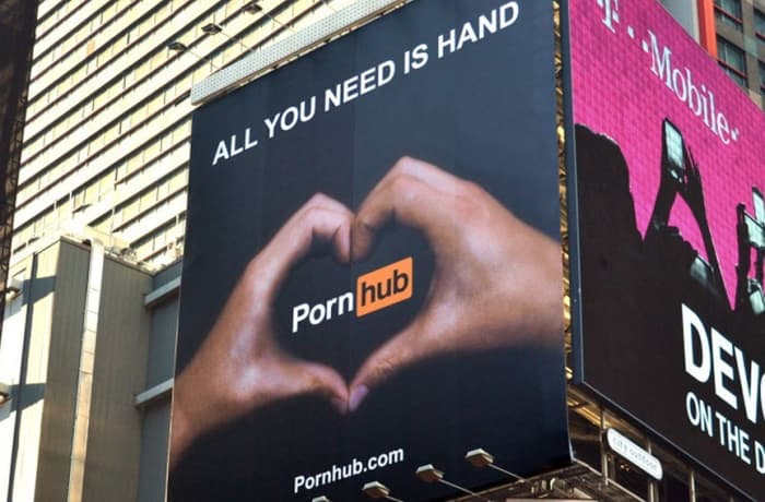 Pornhub bought a billboard in New York Times Square promoting their site.