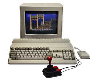 An A500 complete with monitor and joystick