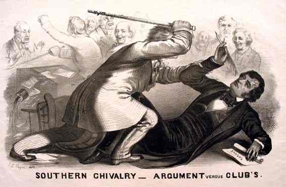 J.L. Magee's famous political cartoon of the attack on Sumner.