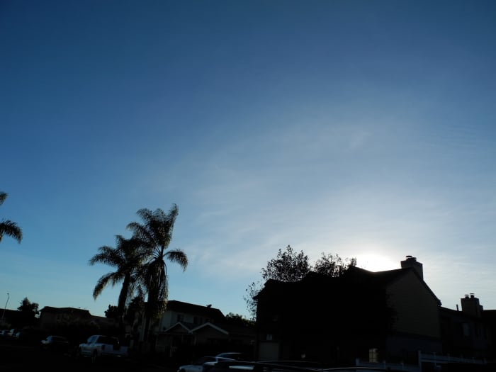 A clear BLUE SKY invaded by the white milky chemtrail cloud composition. Subtle, I know-- but proves the point. These chemtrail clouds are a different consistency than a REAL CLOUD. Notice the Opaque Heavy texture.