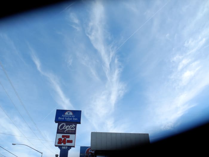 A couple of hours later, the wind may move this cloud like formation into another configuration altogether, but still retaining the "Baking Soda Consistency" of the other chemical Clouds.