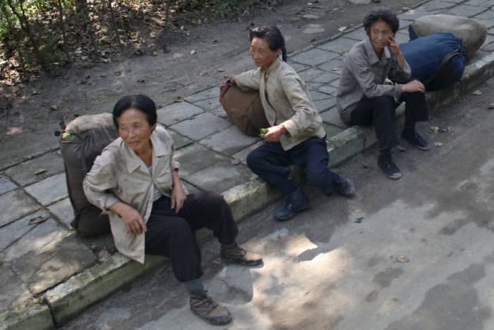 These North Korean women are risking their lives by running an market selling illegal goods. People in rural communities rely on these illegal markets to survive