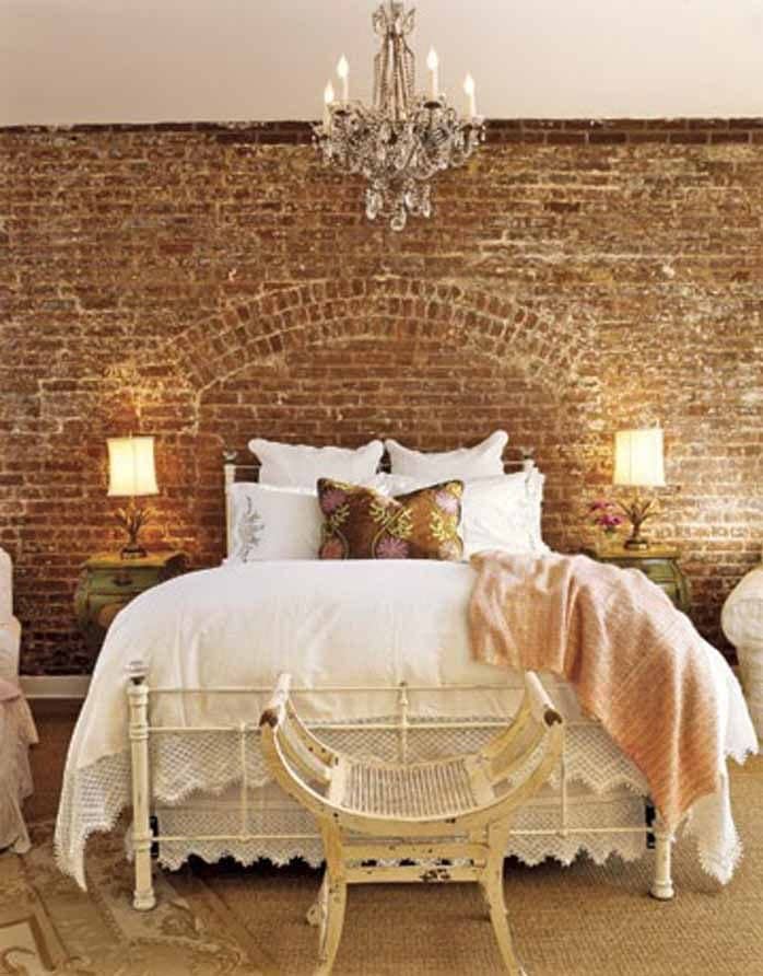 Brick looks nice for a bedroom relying on earth feng shui. The room should be in earth tones. Everything should look tidy and crisp.