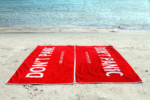 These don't panic towels make me feel happy. I wonder what Elon Musk thinks about them?