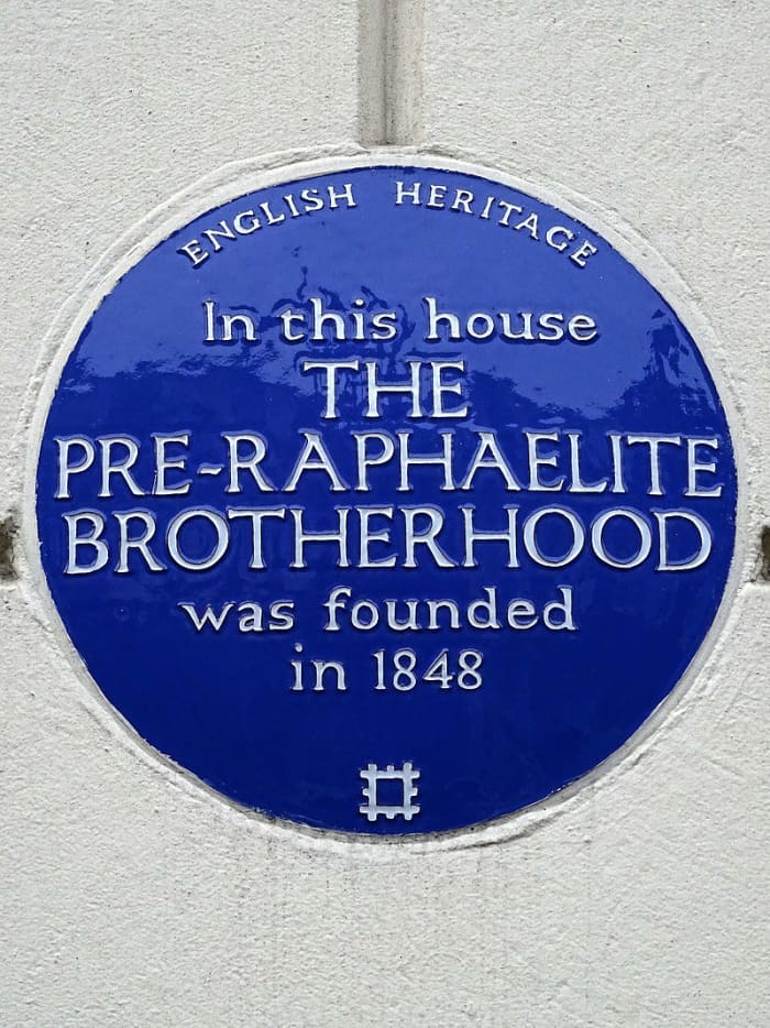 The Pre-Raphaelite Brotherhood Marker at Gower Street Home of John Everett Millais circa 1848