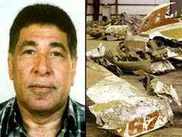 Gameel el-Batouti was suspected of purposely crashing Egyptair 990 (left). Wreckage of the plane (right).