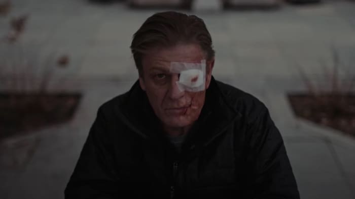 This is just the after math of what happens to poor Sean Bean here... he only wishes this was one of the movies his character died in.