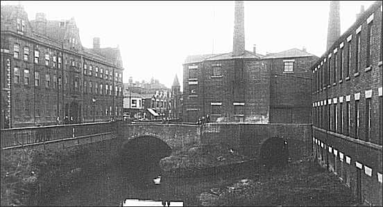 The two tunnels underneath Stoke town. Above the tunnel to the right is a flint mill, to the left is the Minton factory