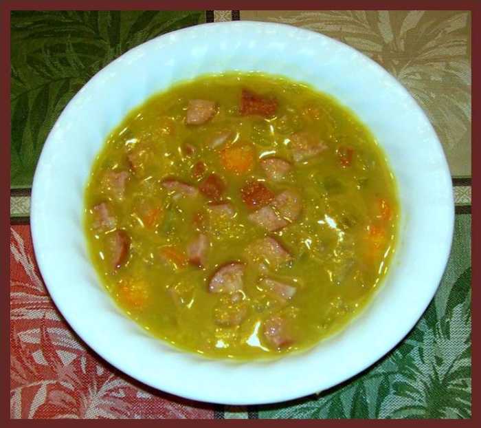 Split Pea and Skinless Polska Kielbasa Soup Recipe Delishably