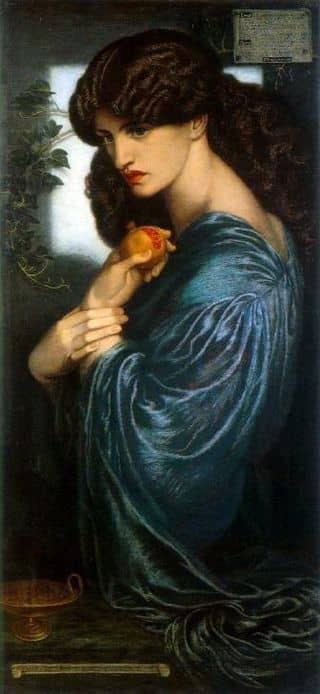 Proserpine/Persephone holding a pomegranate. 1874