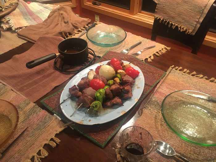 Ginger plum beef shish kabob