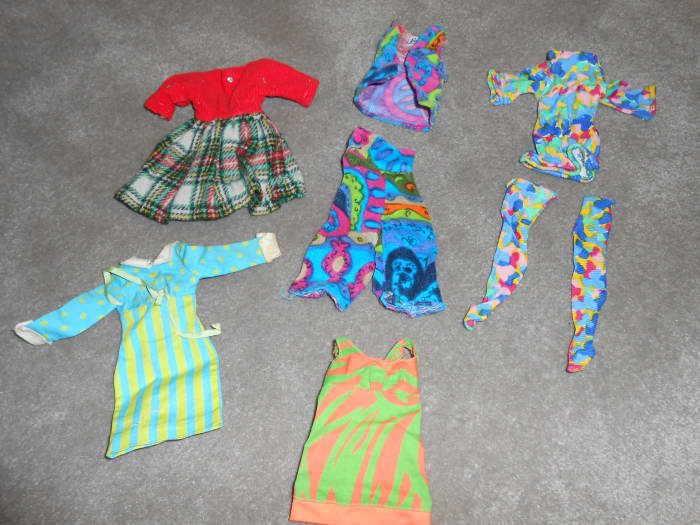 This set of vintage Barbie doll clothes from the 1960s had a starting bid of $3.99 and when I went to bed on the last night of the auction, they were at a bid of $4.25 and when I woke up, they had sold for $22.72!