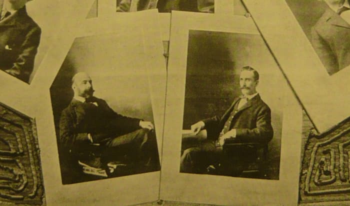 Portraits of Vancouver-based architects John Edmeston Parr (left) and his partner, Thomas Arthur Fee (right), 1900